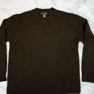 Vintage Banana Republic‎ Sweater Mens L Green Merino Wool Cozy Warm Soft Comfort